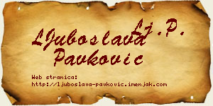LJuboslava Pavković vizit kartica